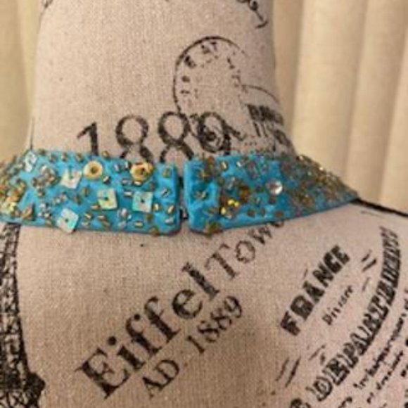 *FINAL PRICE* Stylish Turquoise Taffeta Halter Formal Prom Gown Size 6 - Picture 12 of 15